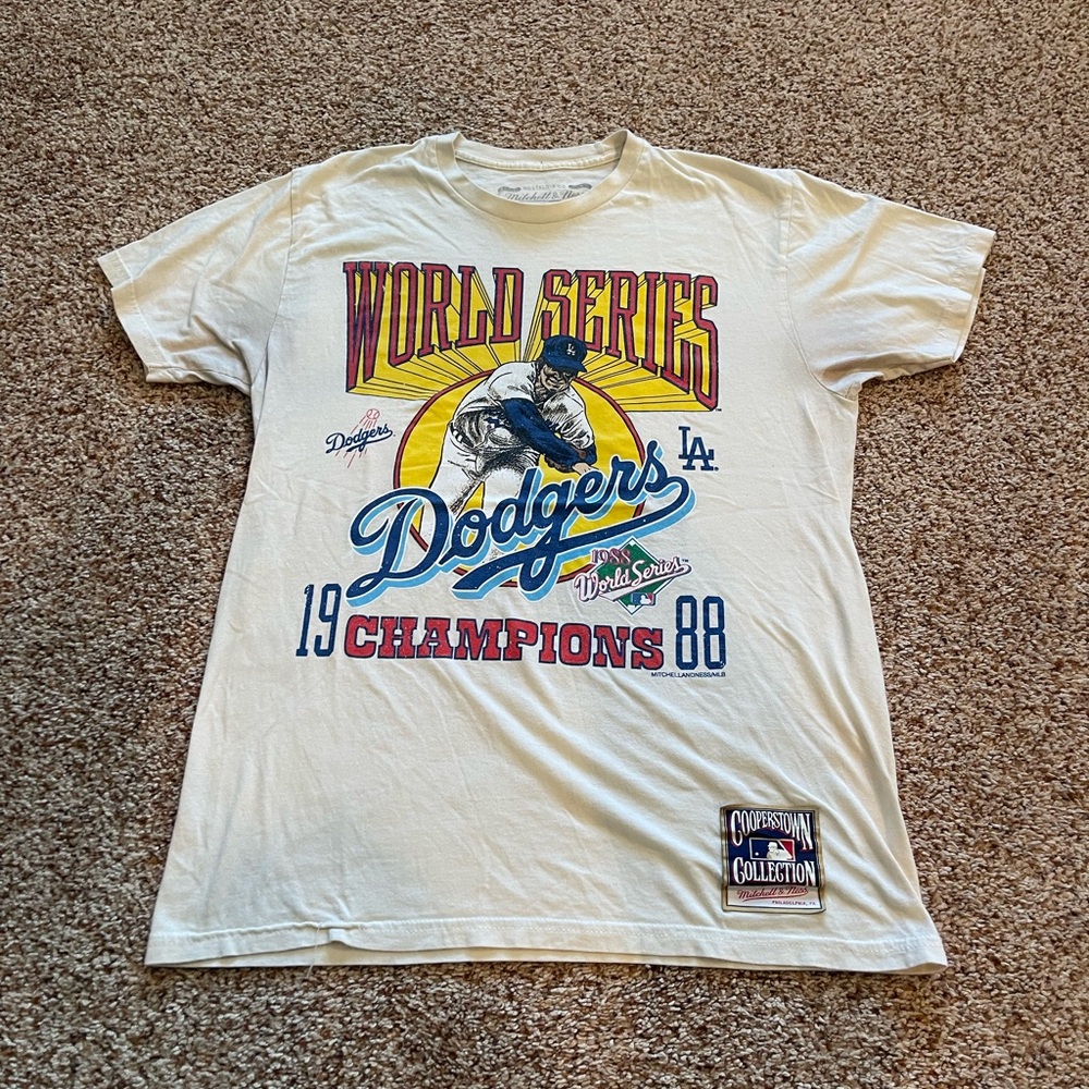 Mitchell & Ness White Dodgers World Series Champions Jersey
